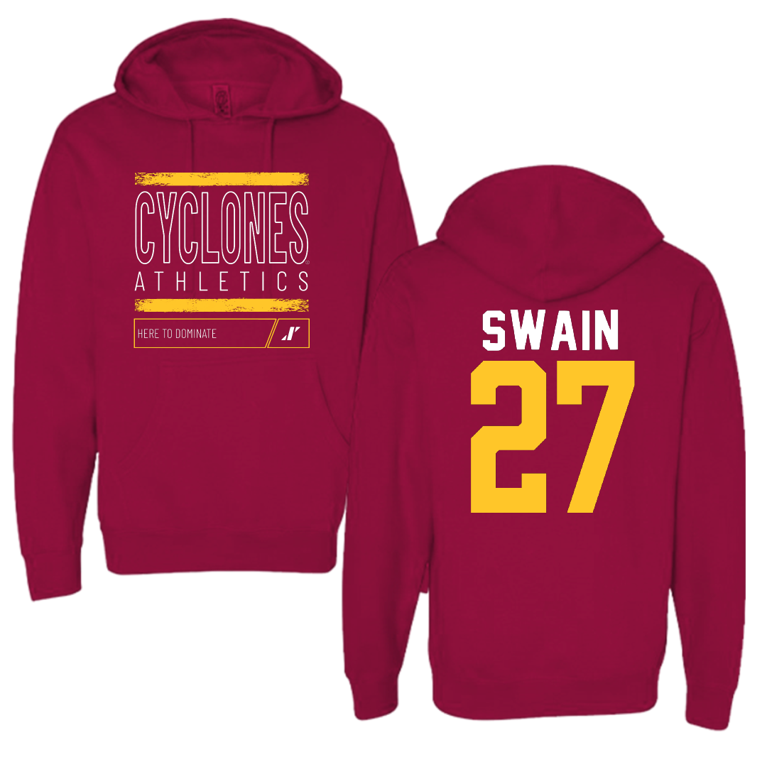 Iowa State University Softball Cardinal Dominate Hoodie - #27 Saya Swain