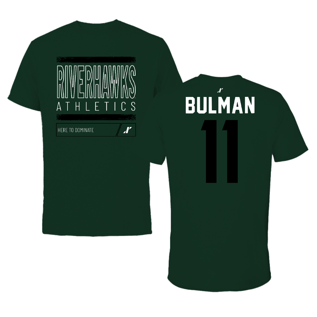 Northeastern State University Soccer Forest Green Dominate Tee - #11 Braxton Bulman