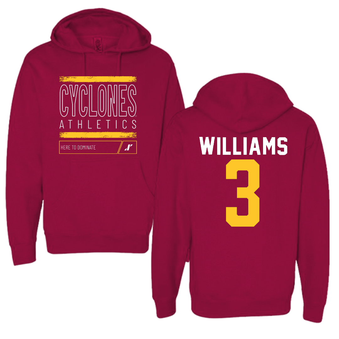 Iowa State University Basketball Cardinal Dominate Hoodie - #3 Alisa Williams