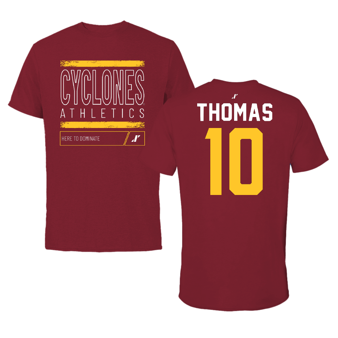 Iowa State University Soccer Cardinal Dominate Tee - #10 Sophia Thomas