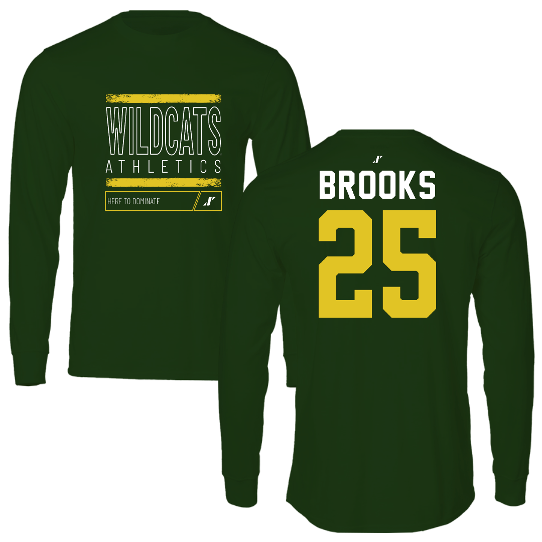 Northern Michigan University Football Forest Green Dominate Long Sleeve - #25 Davion Brooks