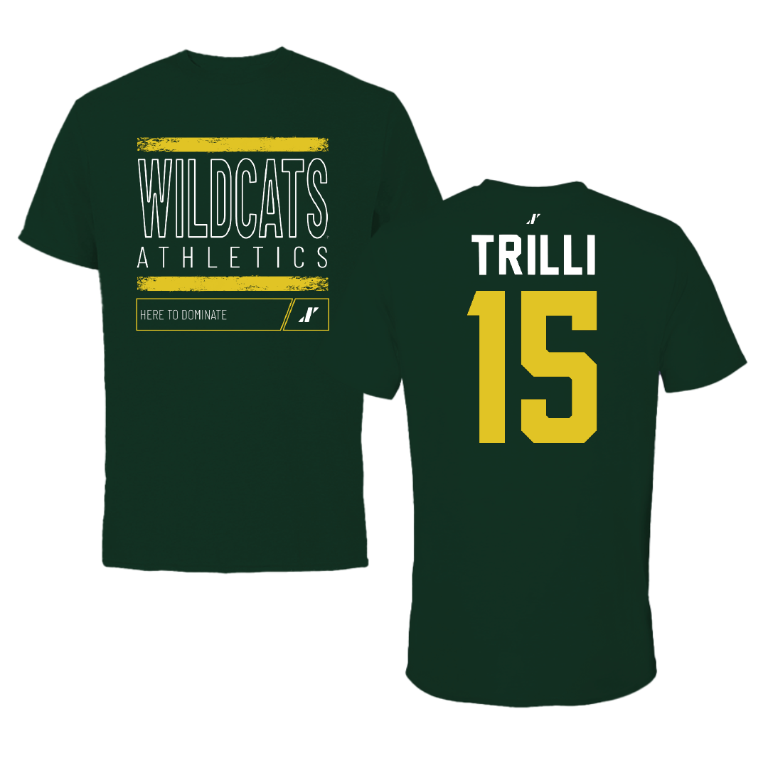Northern Michigan University Basketball Forest Green Dominate Tee - #15 Brandon Trilli