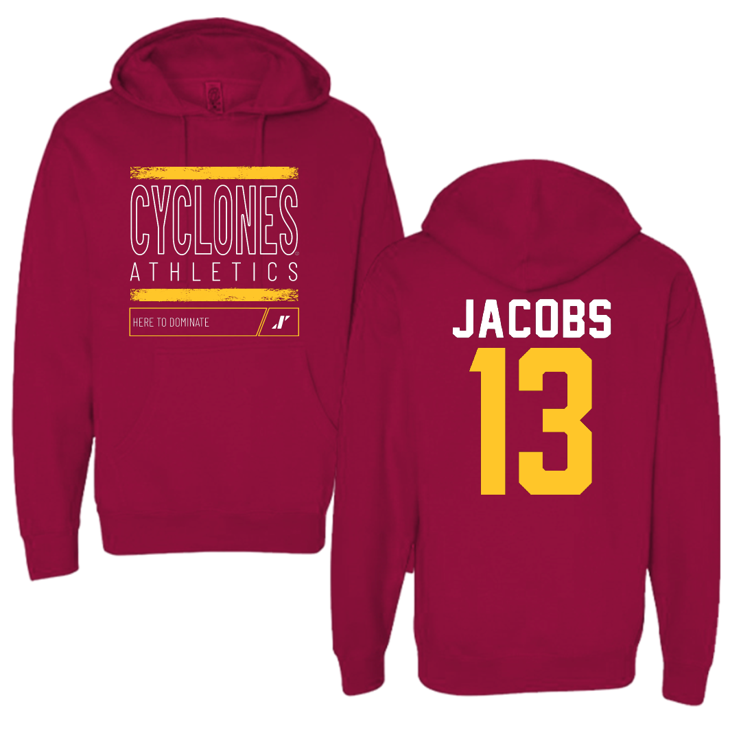 Iowa State University Soccer Cardinal Dominate Hoodie - #13 Nicolasa Jacobs
