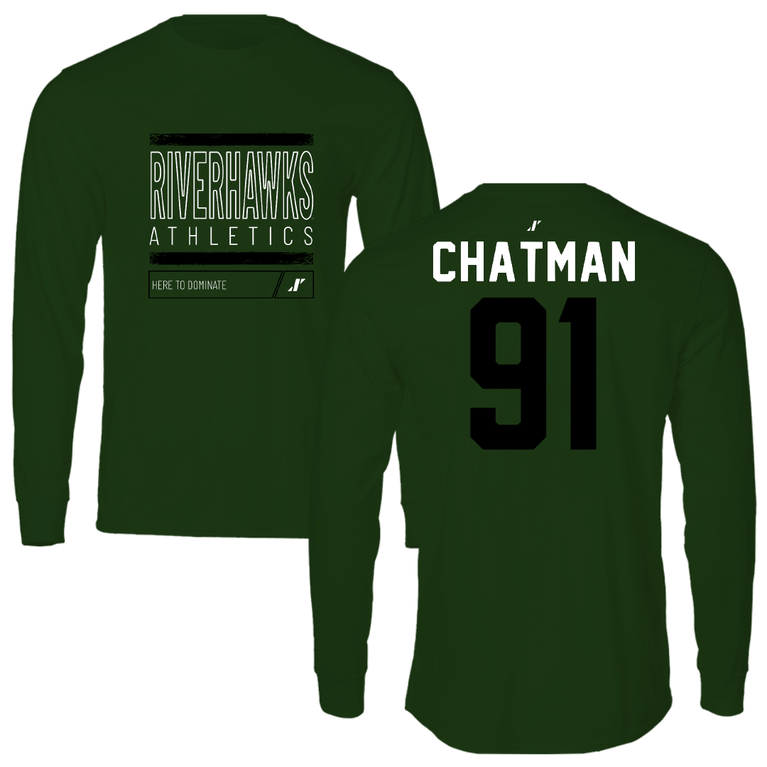 Northeastern State University Football Forest Green Dominate Long Sleeve - #91 Marquez Chatman