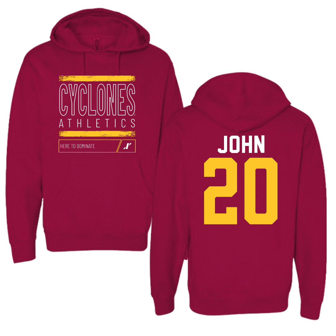 Iowa State University Soccer Cardinal Dominate Hoodie - #20 Regan John
