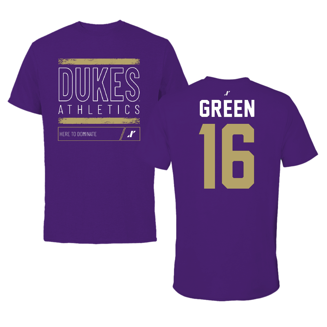 James Madison University Football Purple Dominate Tee - #16 Desmond Green