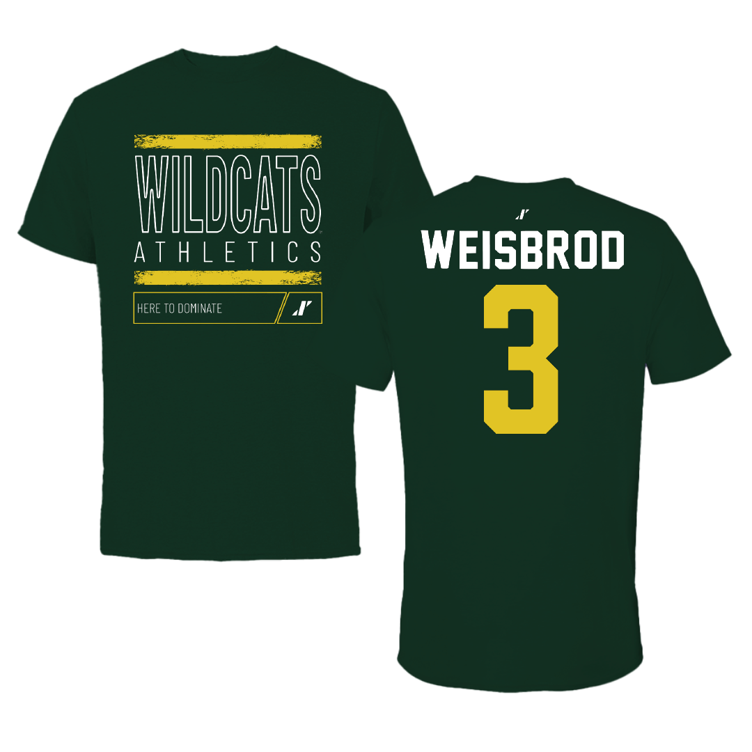 Northern Michigan University Basketball Forest Green Dominate Tee - #3 Max Weisbrod