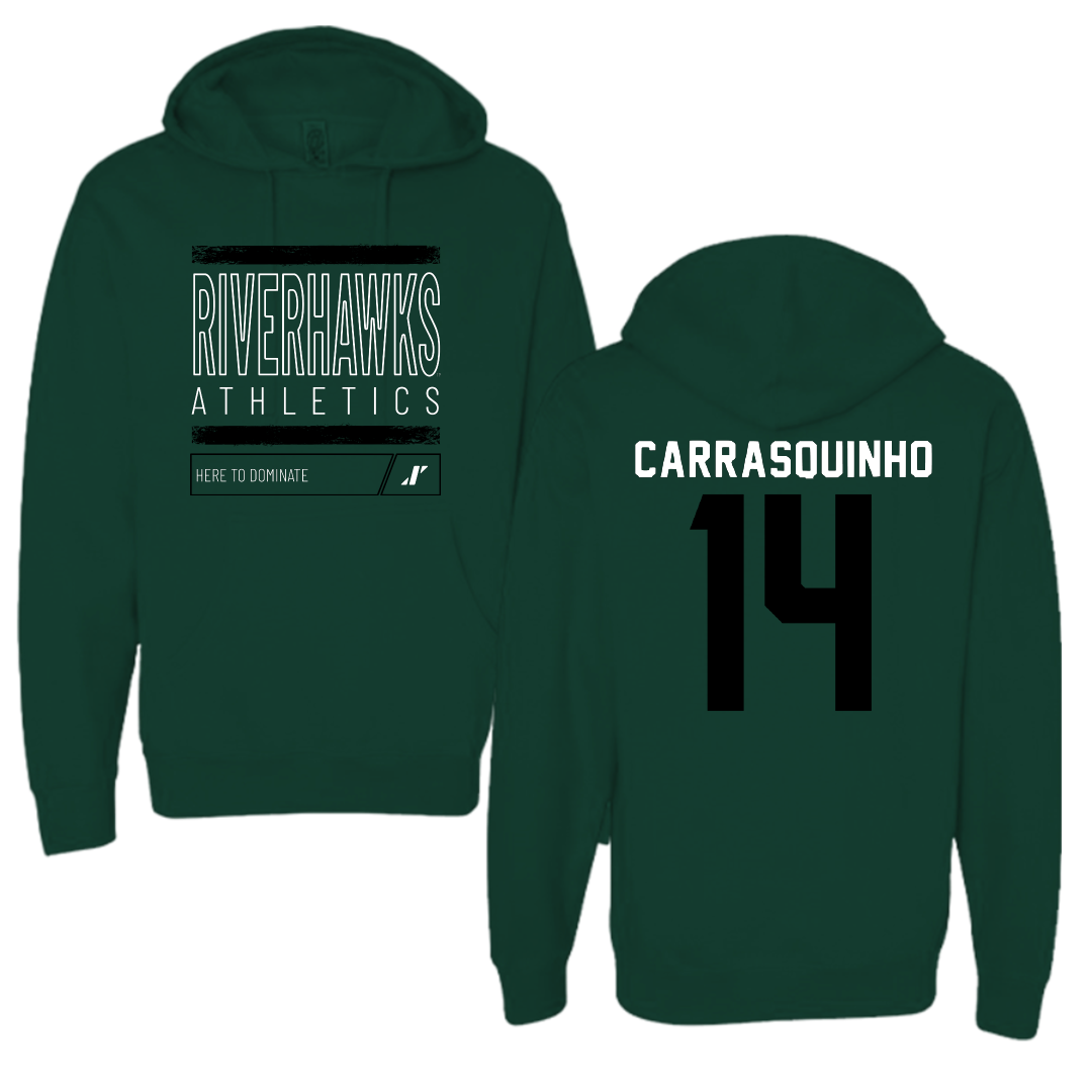 Northeastern State University Soccer Forest Green Dominate Hoodie - #14 Miguel Carrasquinho