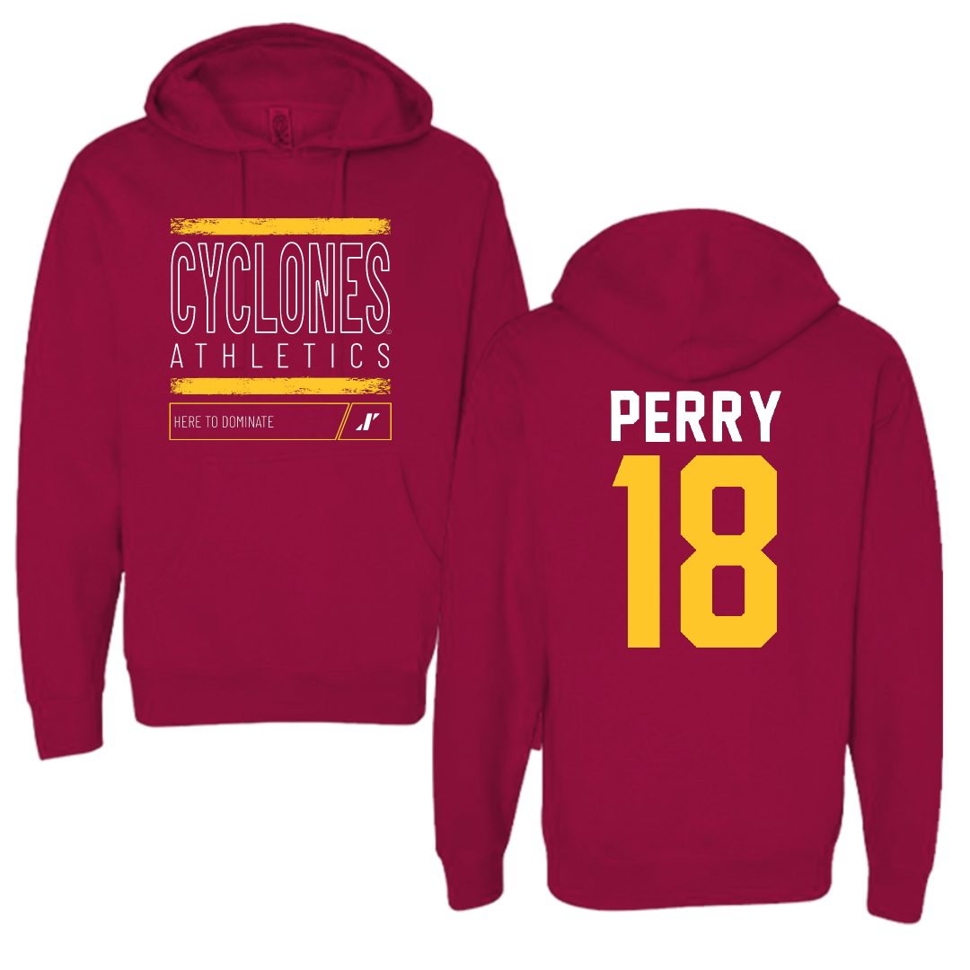 Iowa State University Volleyball Cardinal Dominate Hoodie - #18 Kelsey Perry