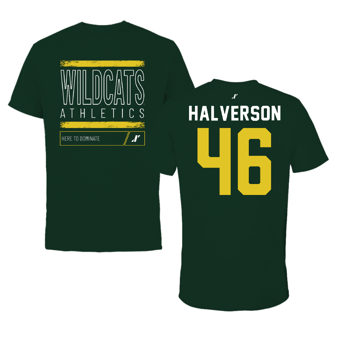 Northern Michigan University Football Forest Green Dominate Tee - #46 Owen Halverson