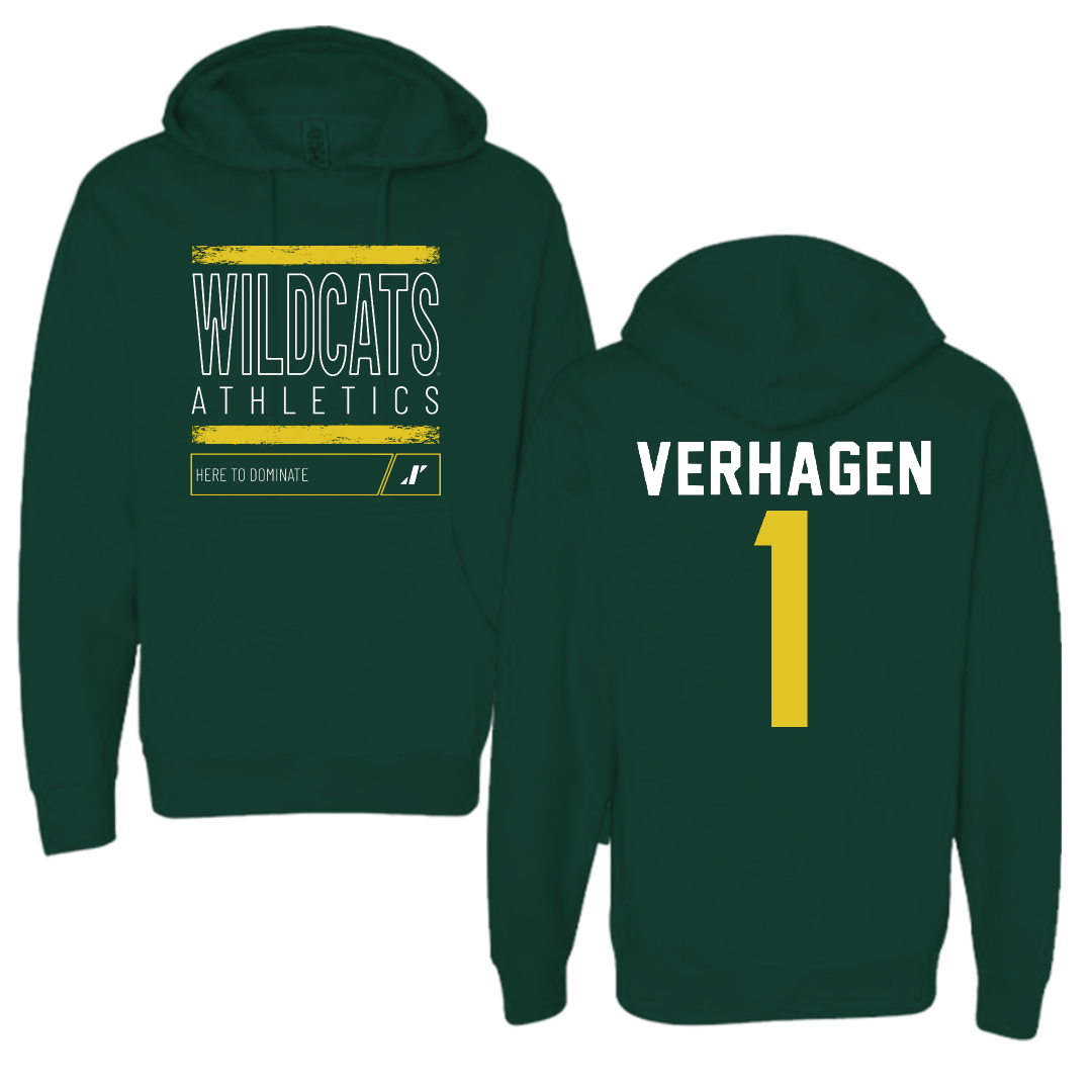 Northern Michigan University Basketball Forest Green Dominate Hoodie - #1 Casey Verhagen