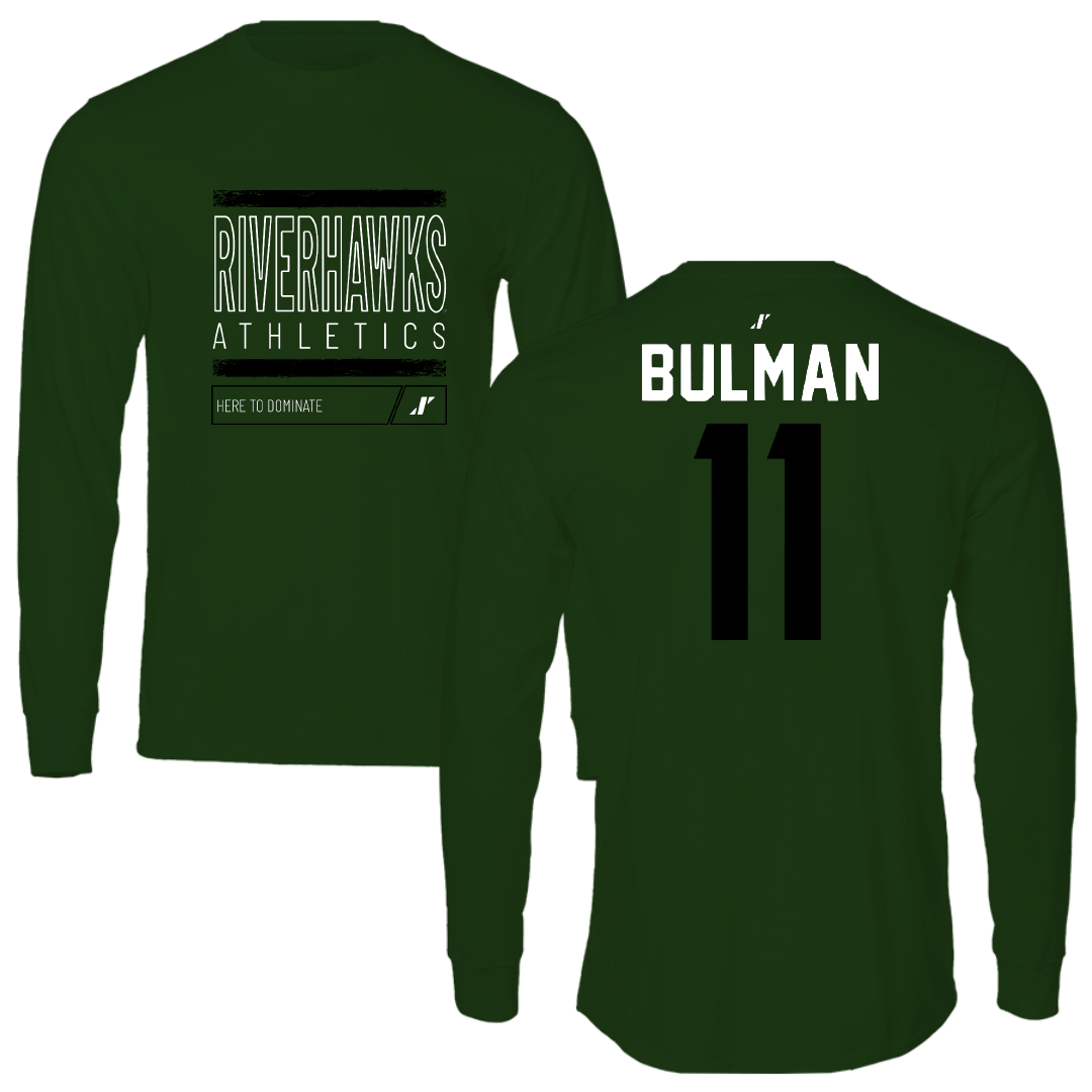 Northeastern State University Soccer Forest Green Dominate Long Sleeve - #11 Braxton Bulman