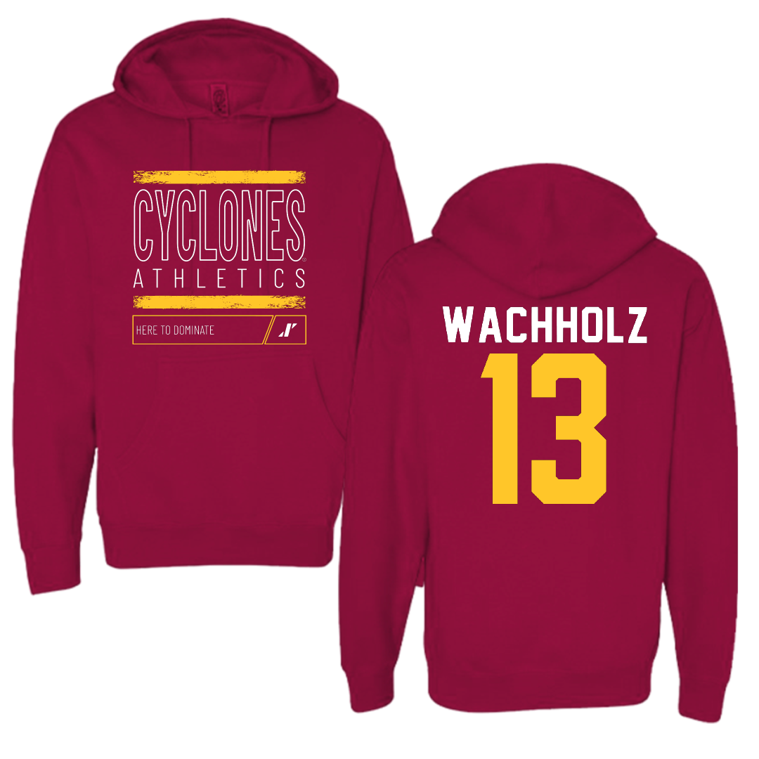Iowa State University Volleyball Cardinal Dominate Hoodie - #13 Lilly Wachholz