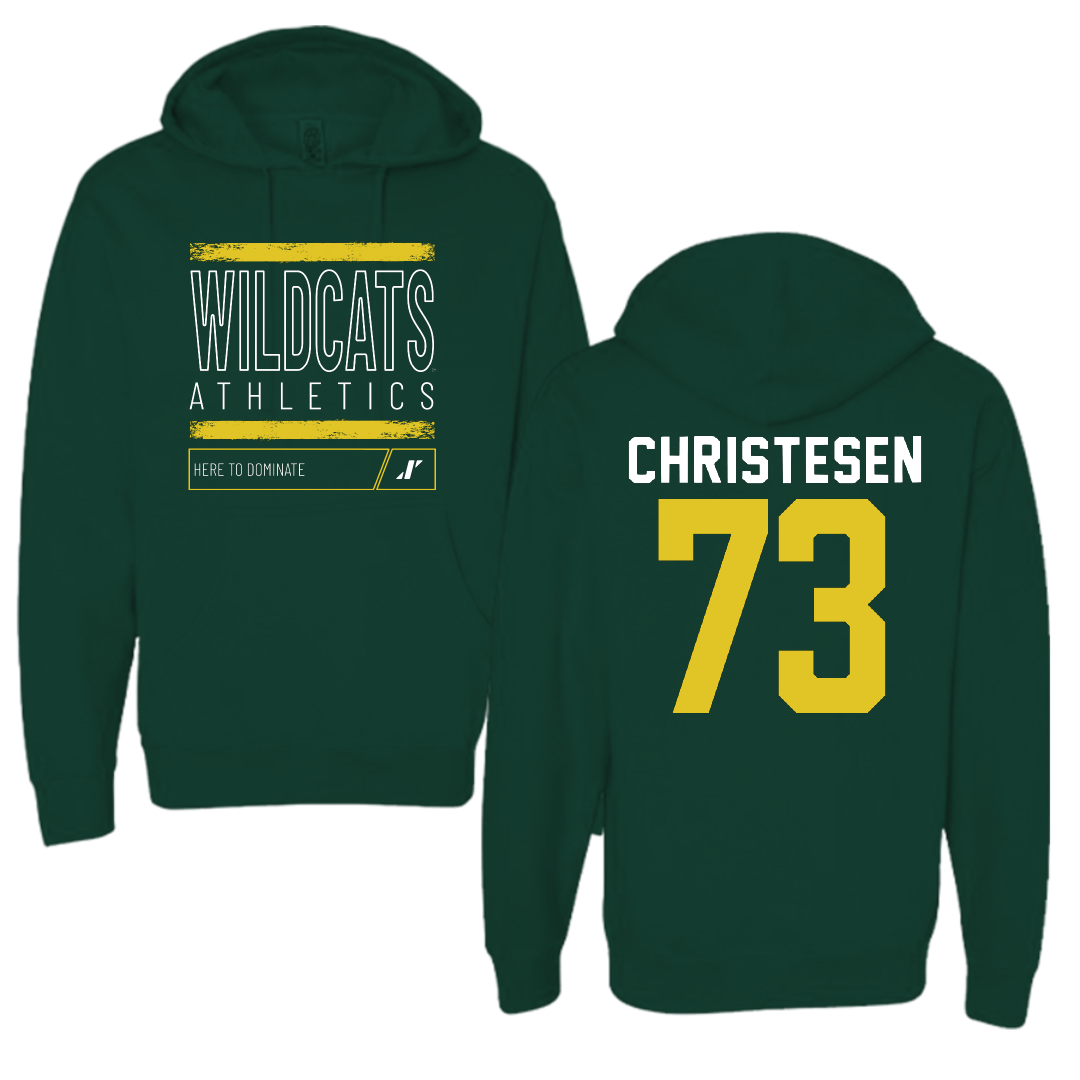 Northern Michigan University Football Forest Green Dominate Hoodie - #73 Charlie Christesen