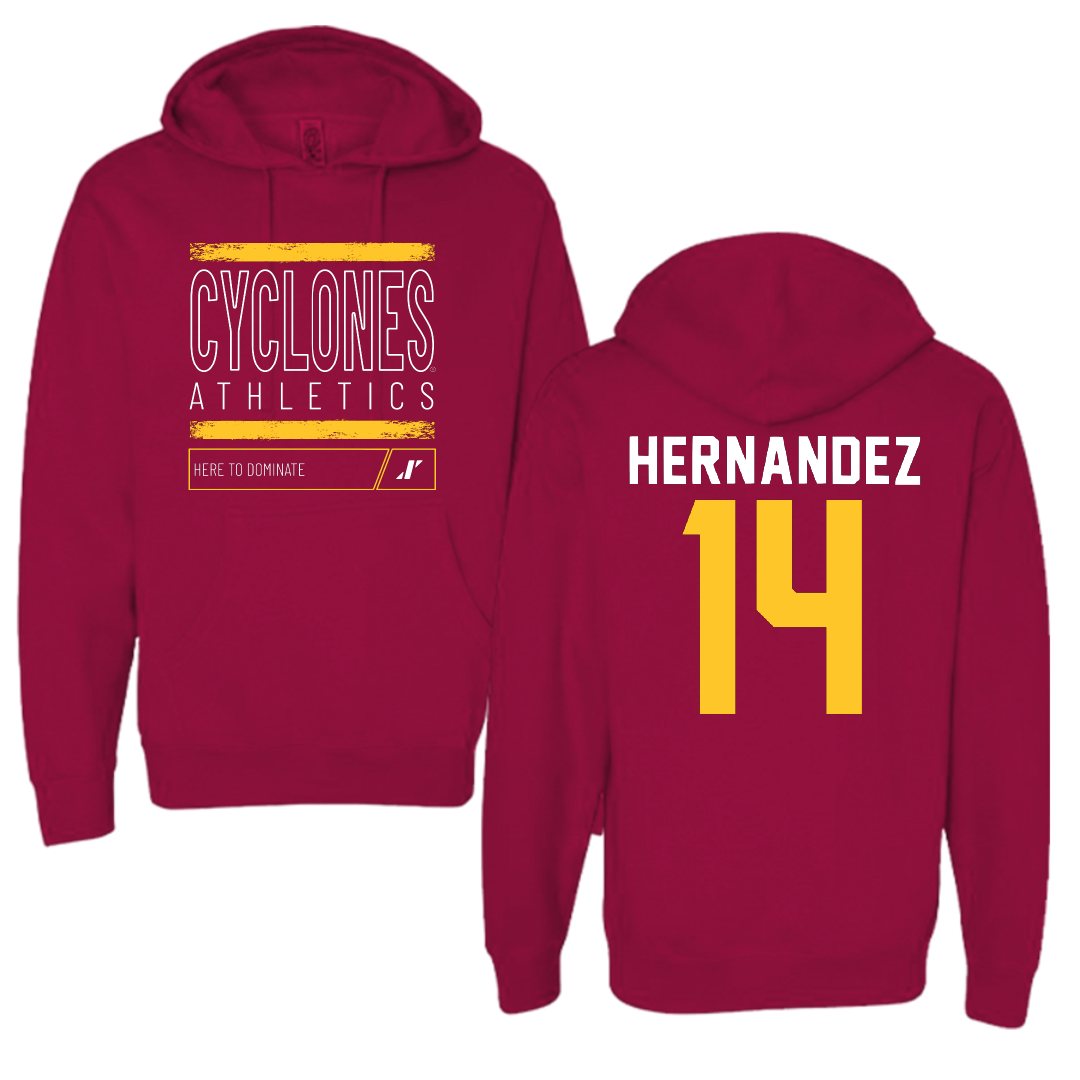 Iowa State University Soccer Cardinal Dominate Hoodie - #14 Lauren Hernandez