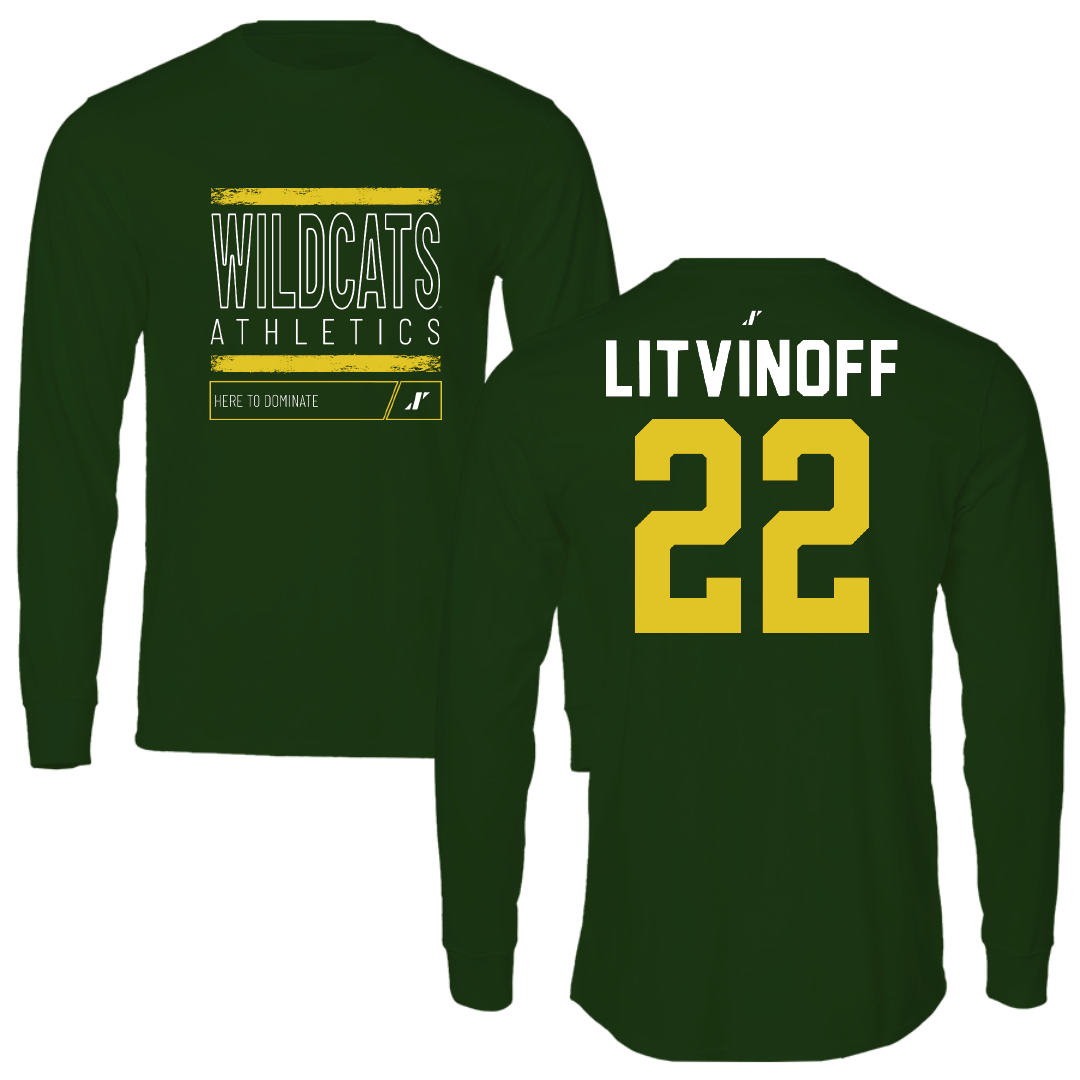 Northern Michigan University Basketball Forest Green Dominate Long Sleeve - #22 Kennedy Litvinoff