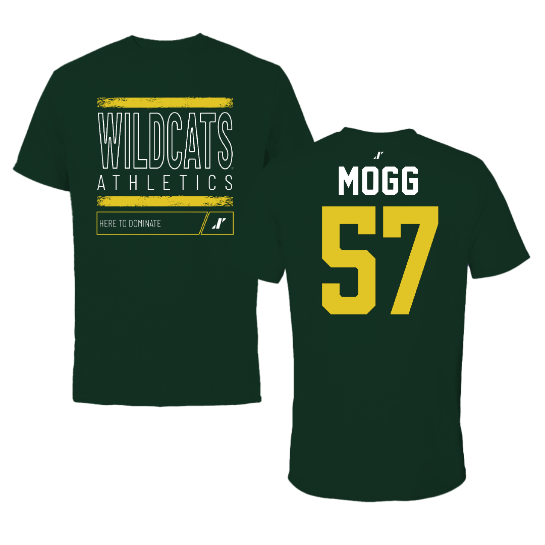 Northern Michigan University Football Forest Green Dominate Tee - #57 Logan Mogg