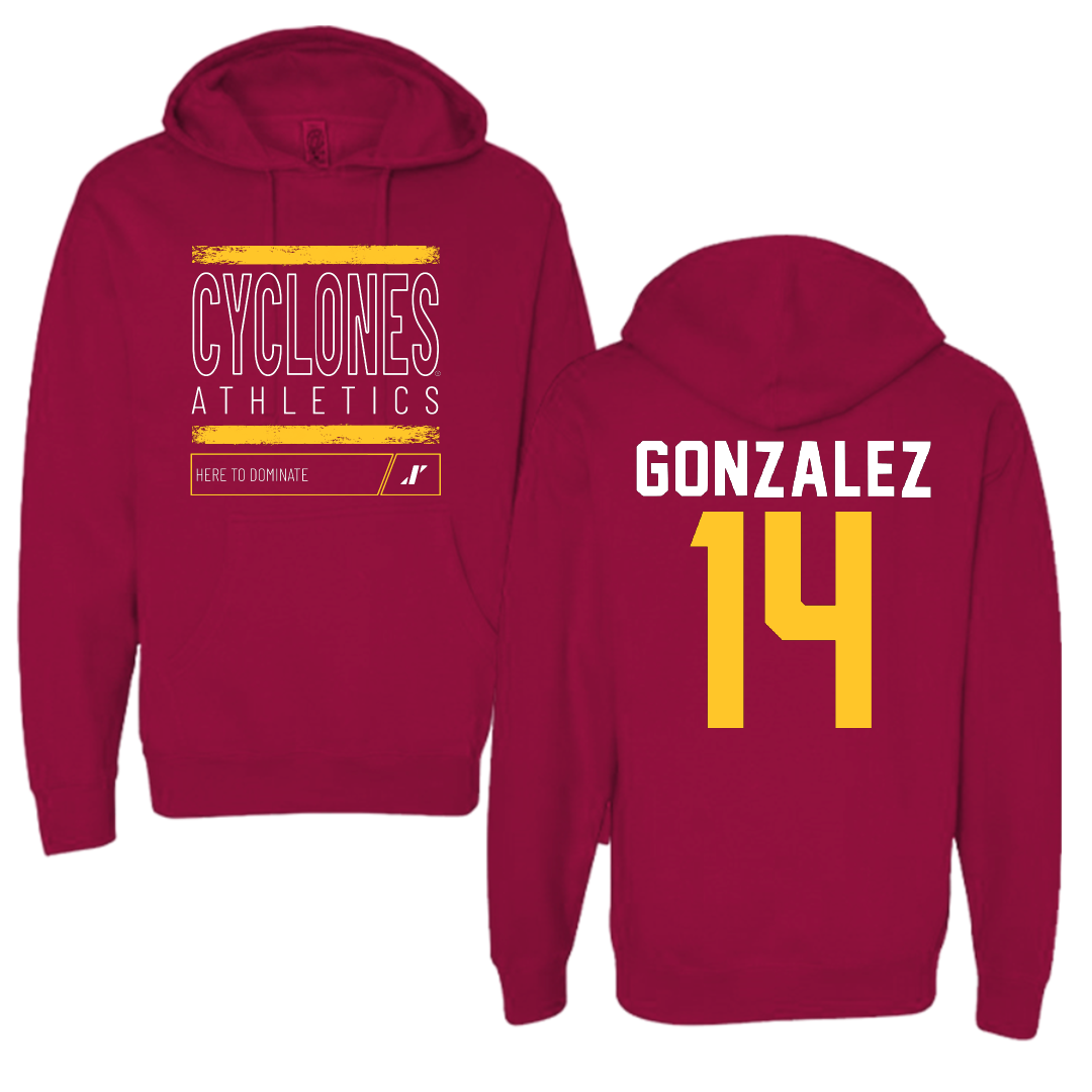 Iowa State University Volleyball Cardinal Dominate Hoodie - #14 Nayeli Gonzalez