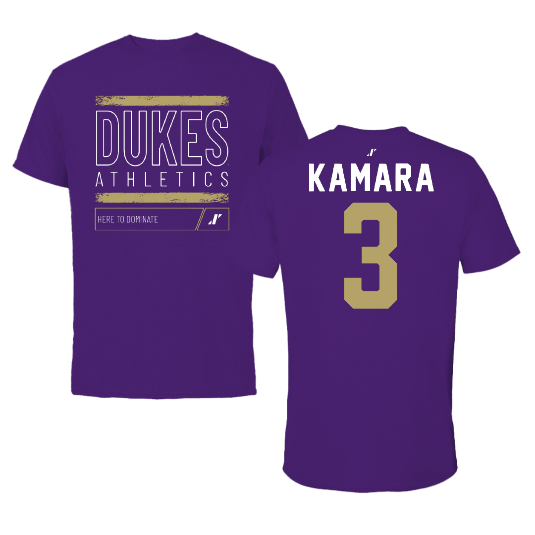 James Madison University Football Purple Dominate Tee - #3 Mikail Kamara