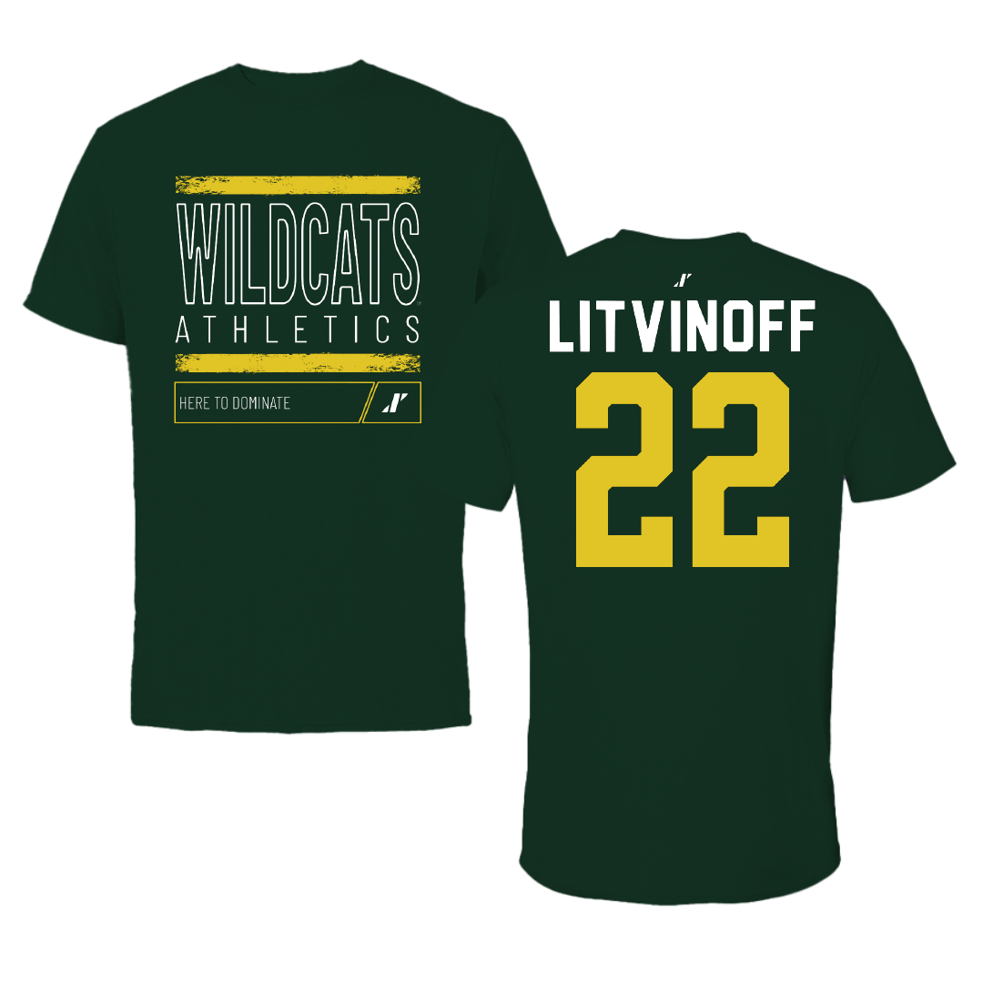 Northern Michigan University Basketball Forest Green Dominate Tee - #22 Kennedy Litvinoff