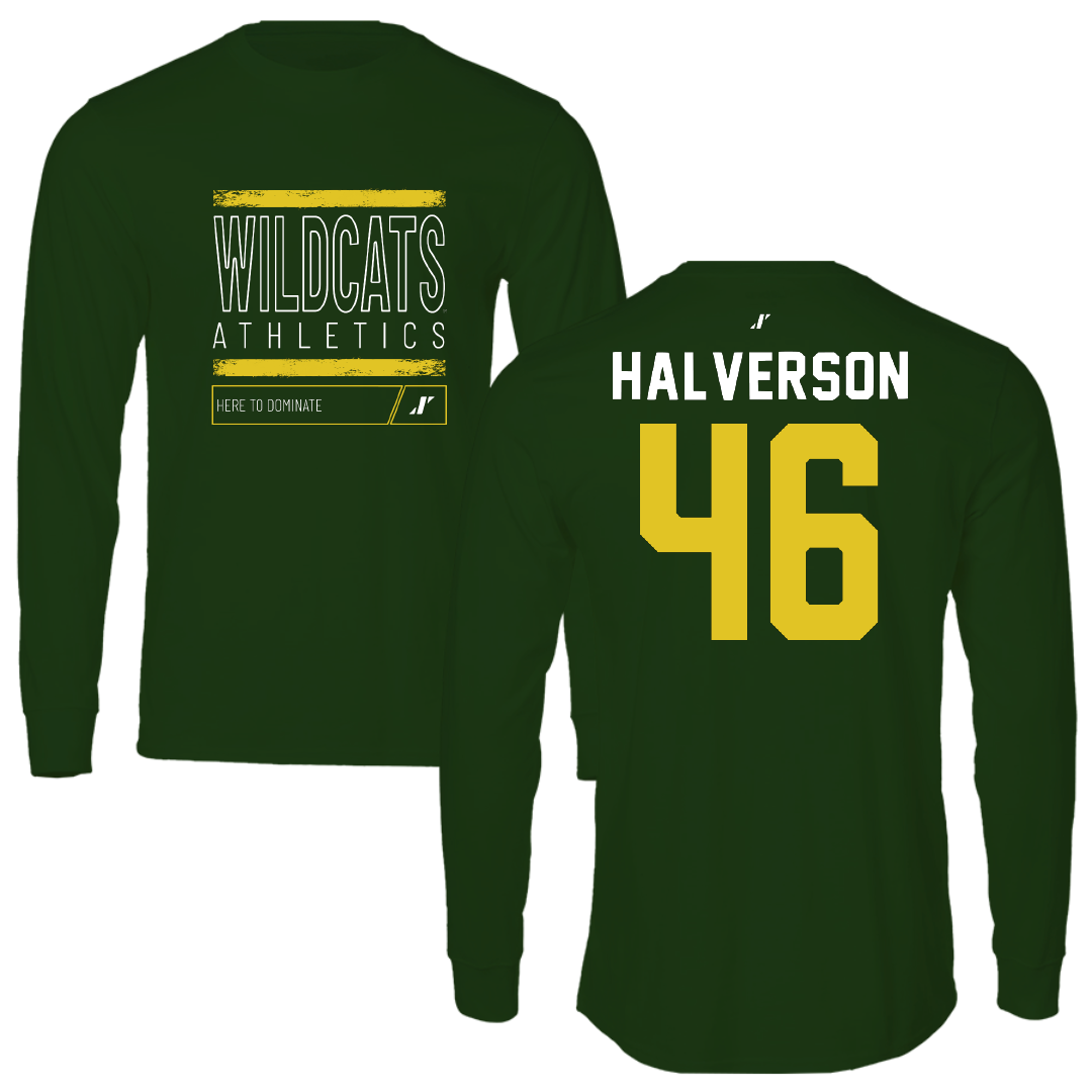 Northern Michigan University Football Forest Green Dominate Long Sleeve - #46 Owen Halverson