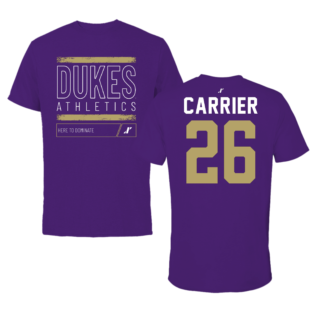 James Madison University Softball Purple Dominate Tee - #26 Kate Carrier
