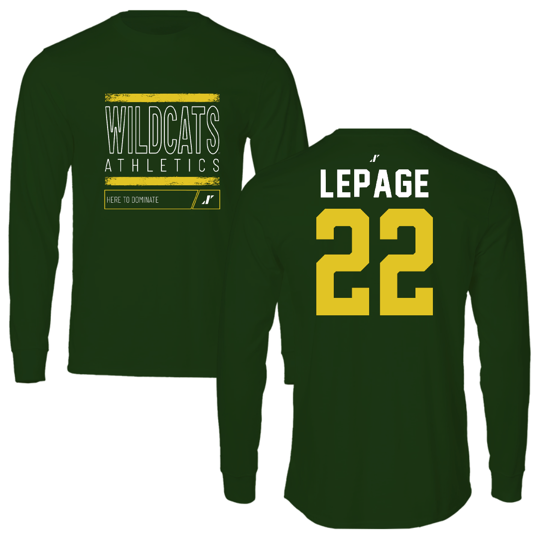 Northern Michigan University Basketball Forest Green Dominate Long Sleeve - #22 Cooper LePage