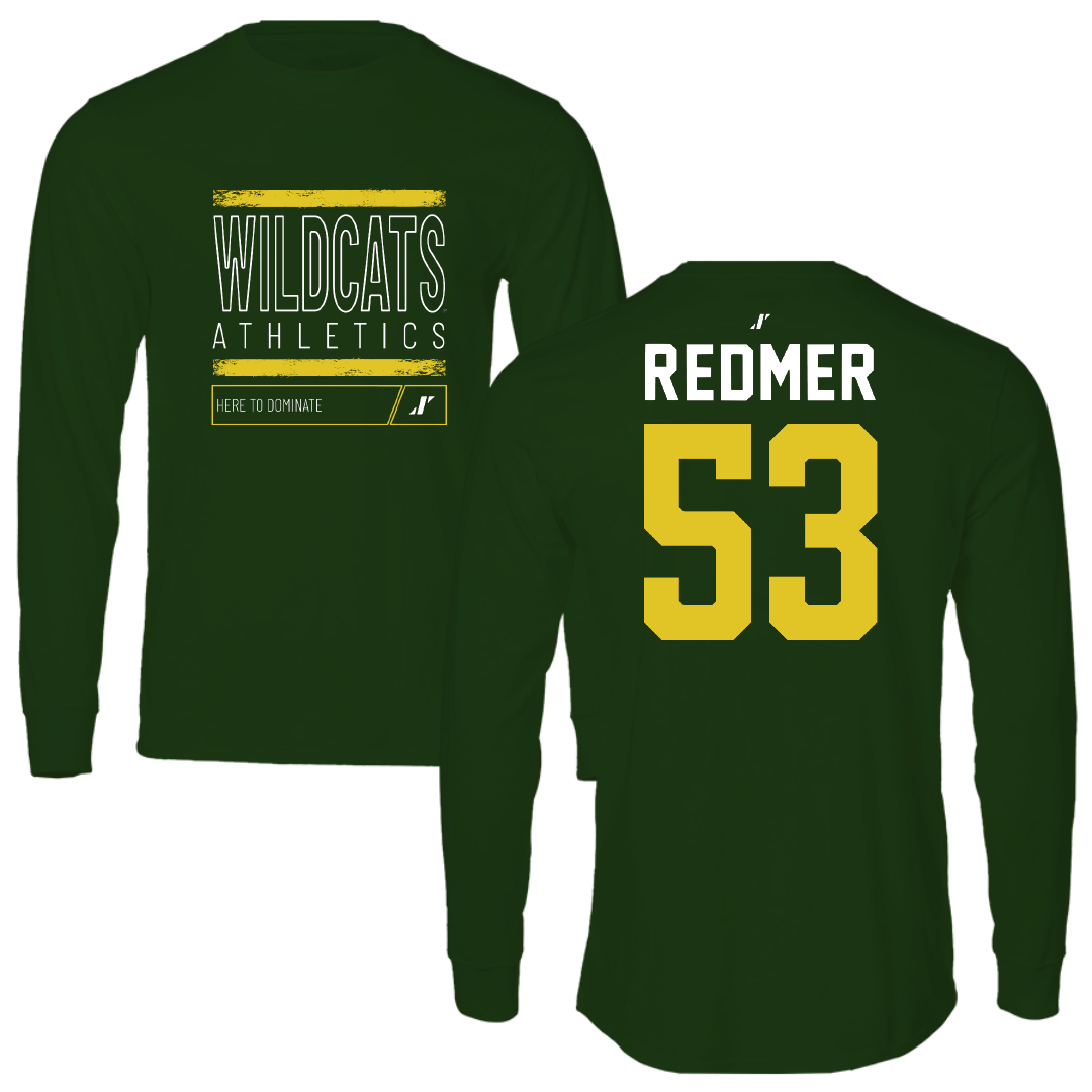 Northern Michigan University Football Forest Green Dominate Long Sleeve - #53 Brady Redmer
