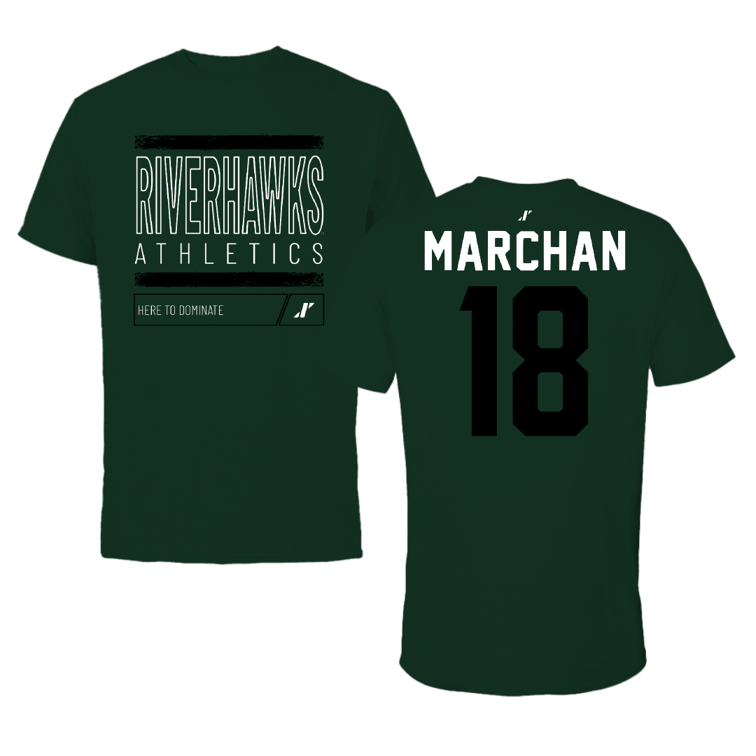 Northeastern State University Soccer Forest Green Dominate Tee - #18 Edson Marchan