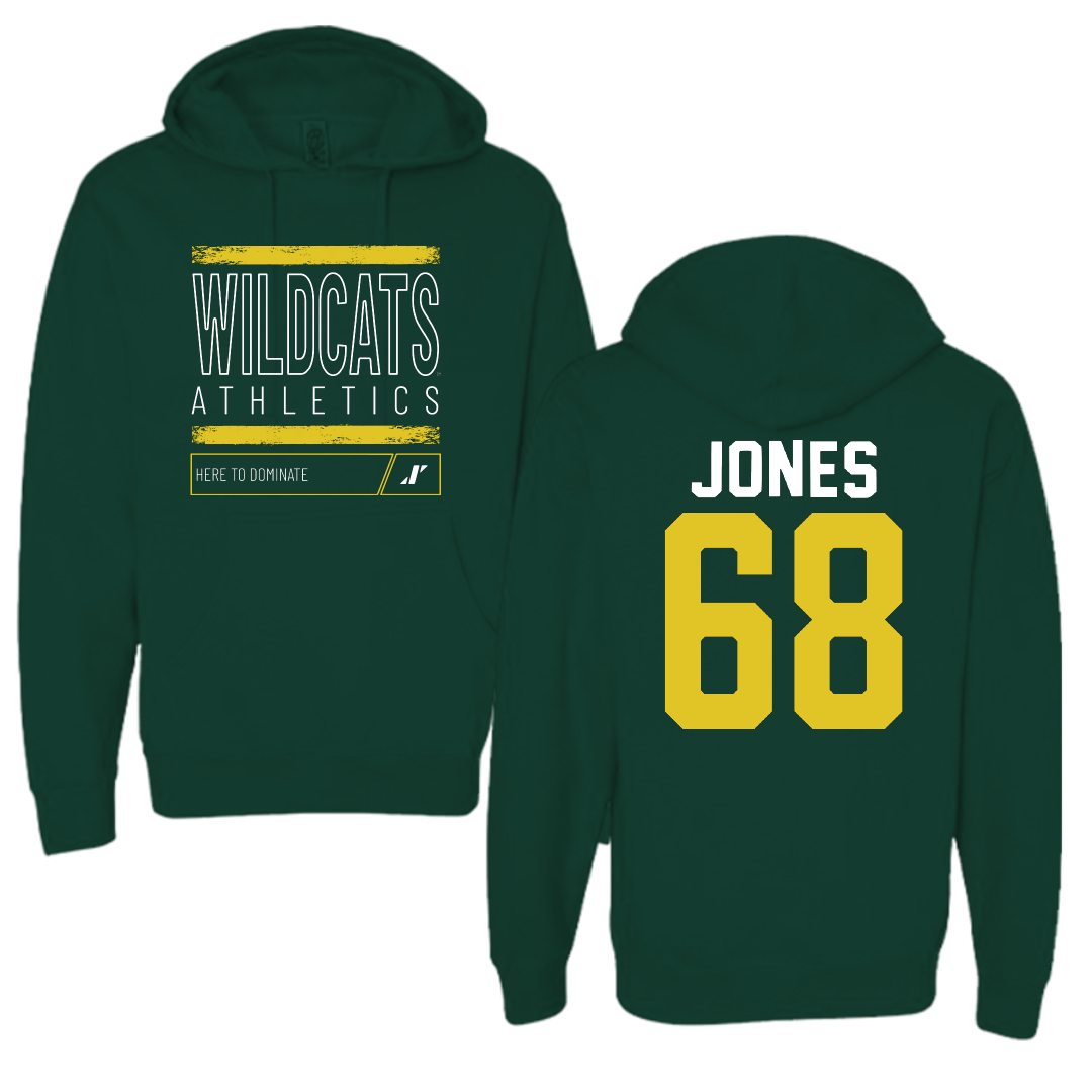Northern Michigan University Football Forest Green Dominate Hoodie - #68 Tommy Jones