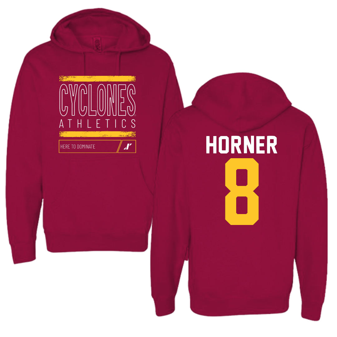 Iowa State University Soccer Cardinal Dominate Hoodie - #8 Avery Horner