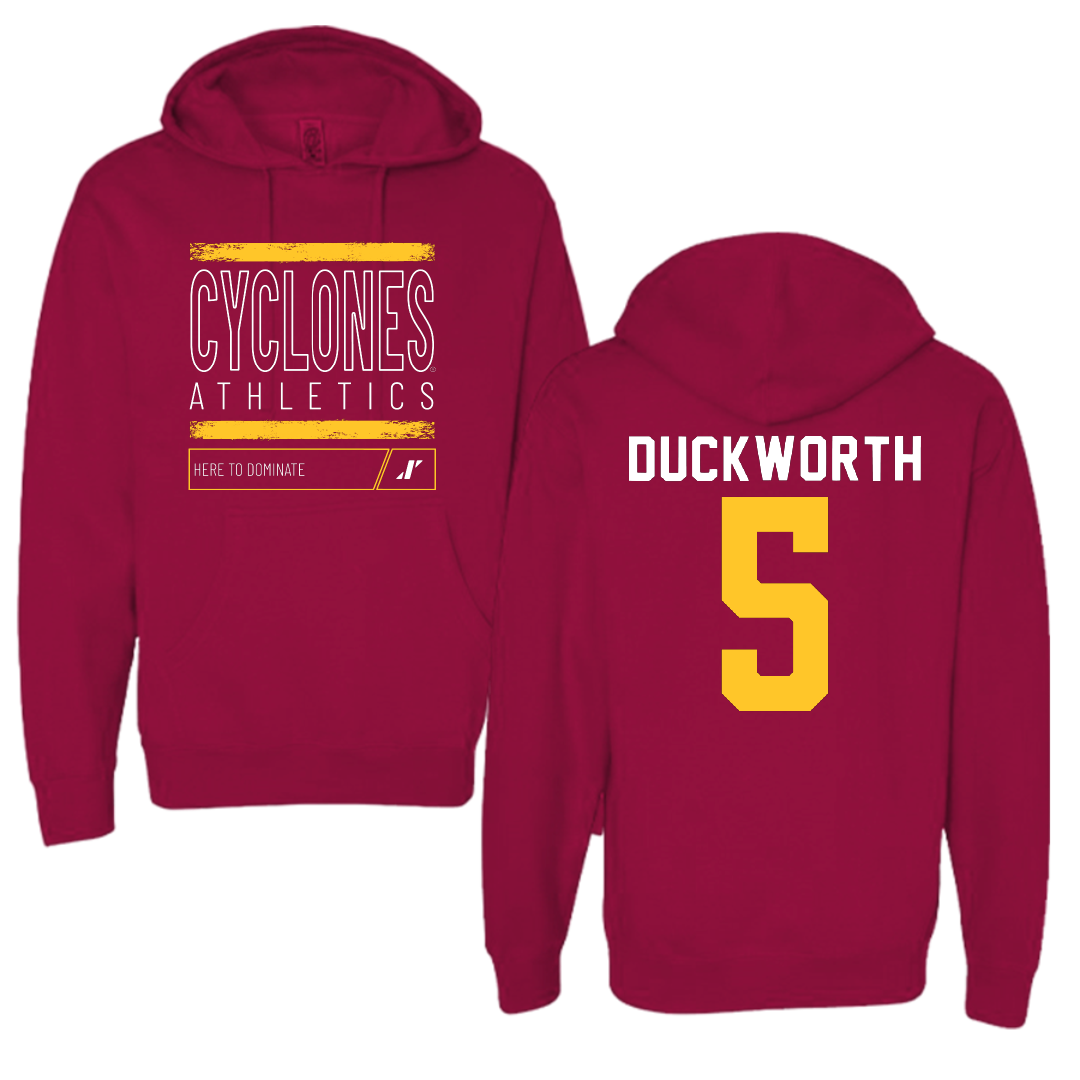 Iowa State University Volleyball Cardinal Dominate Hoodie - #5 Maya Duckworth