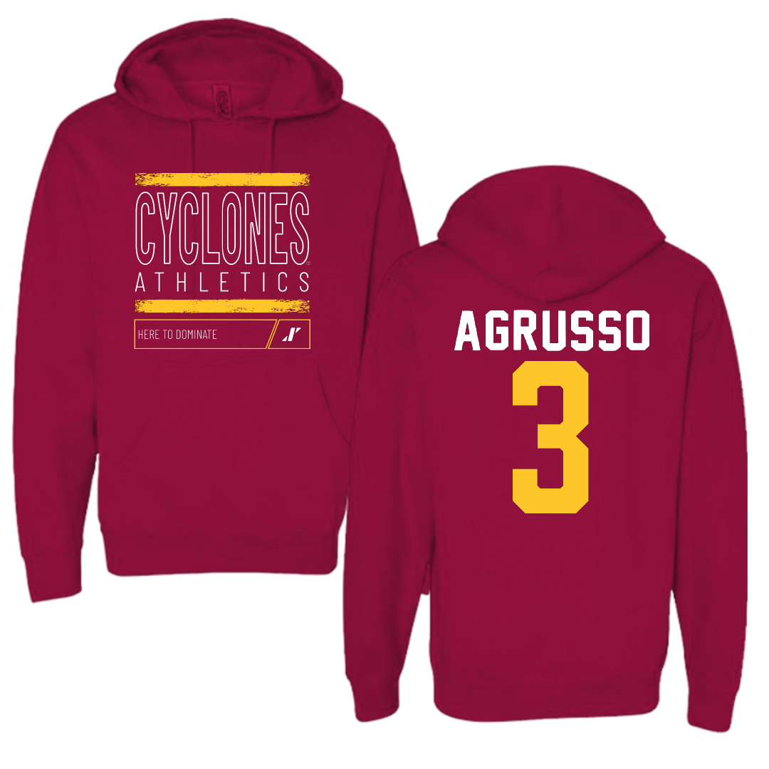 Iowa State University Soccer Cardinal Dominate Hoodie - #3 Isabella Agrusso