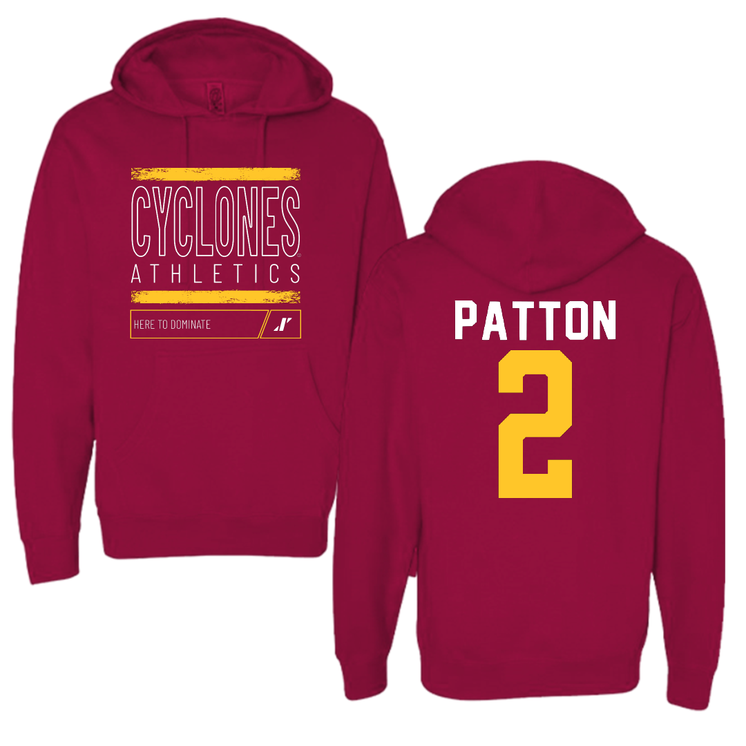 Iowa State University Football Cardinal Dominate Hoodie - #2 Jamison Patton