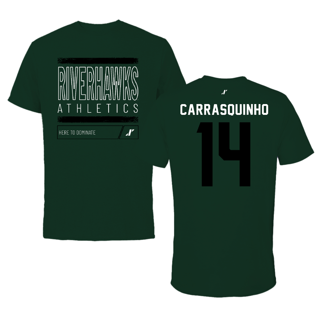 Northeastern State University Soccer Forest Green Dominate Tee - #14 Miguel Carrasquinho
