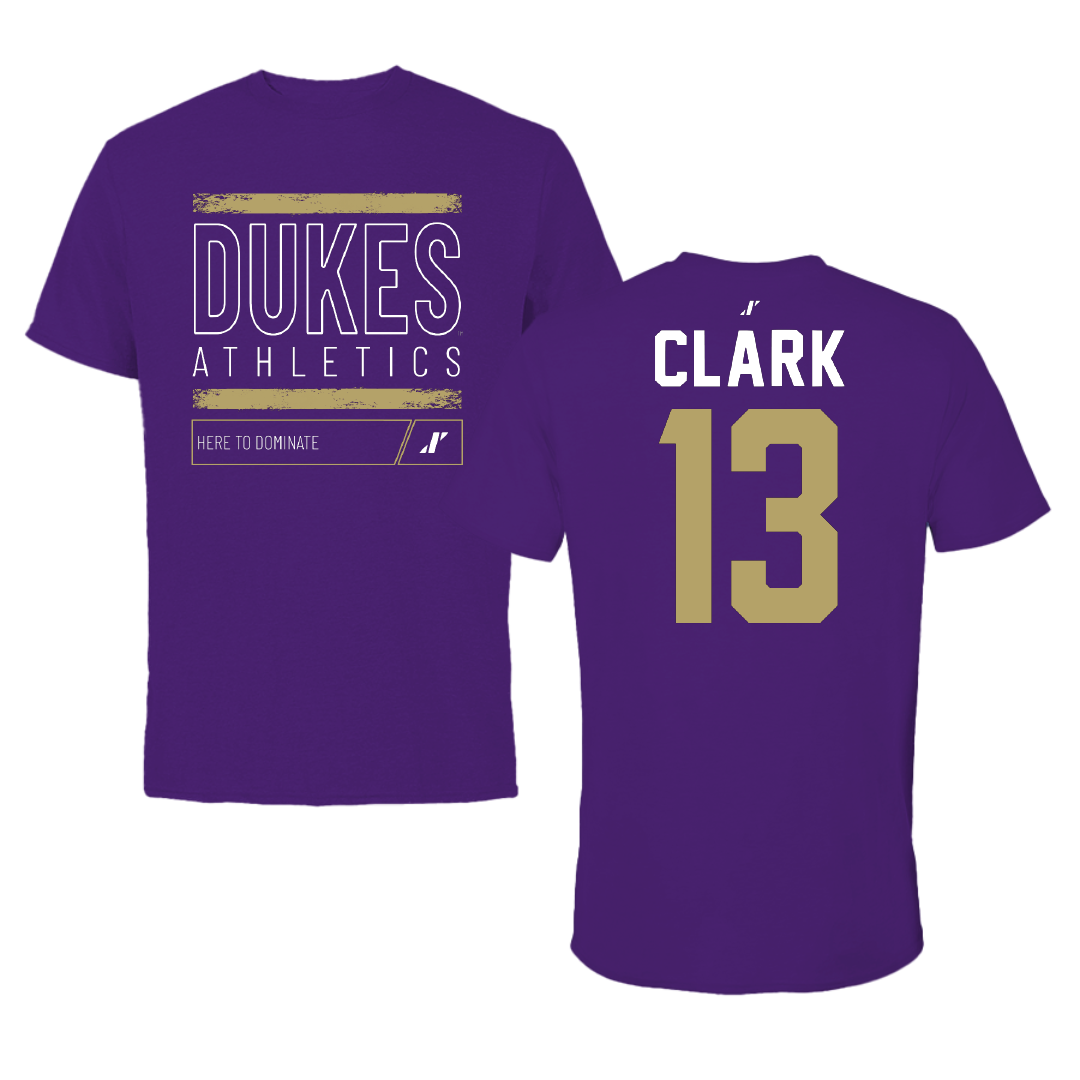 James Madison University Lacrosse Purple Dominate Tee - #13 Maggie Clark