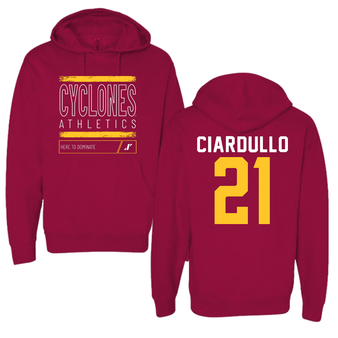 Iowa State University Soccer Cardinal Dominate Hoodie - #21 Ella Ciardullo