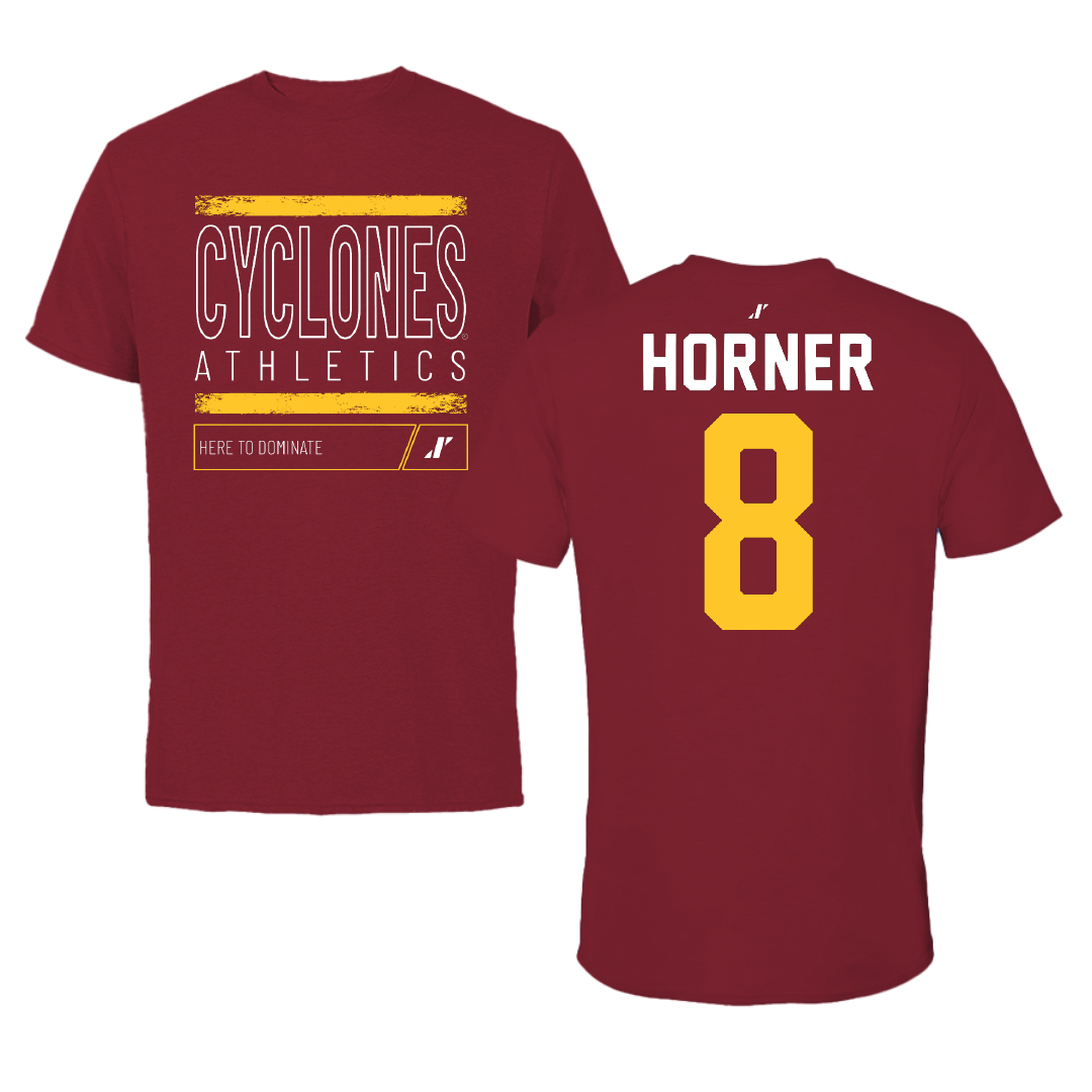 Iowa State University Soccer Cardinal Dominate Tee - #8 Avery Horner