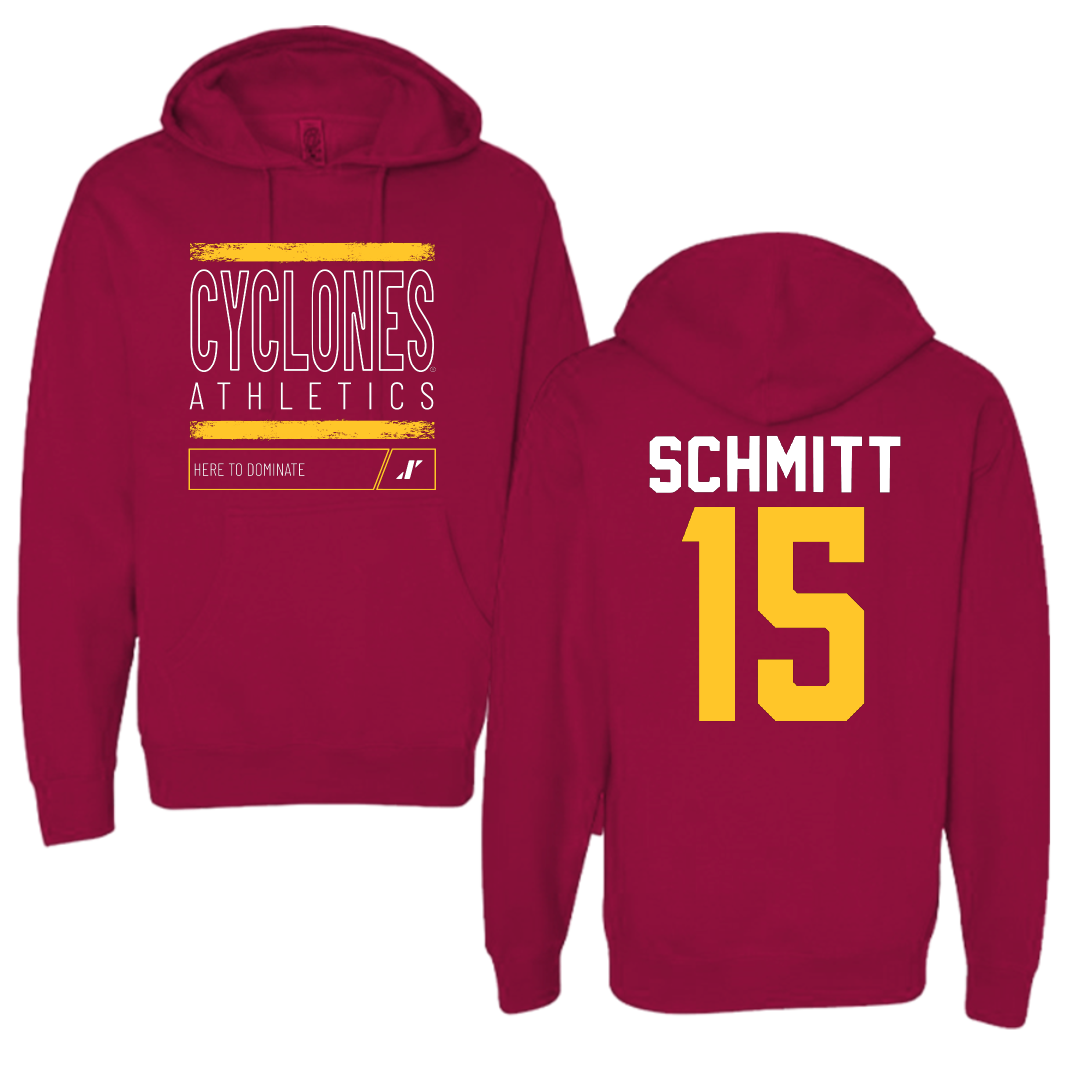 Iowa State University Volleyball Cardinal Dominate Hoodie - #15 Kiersten Schmitt