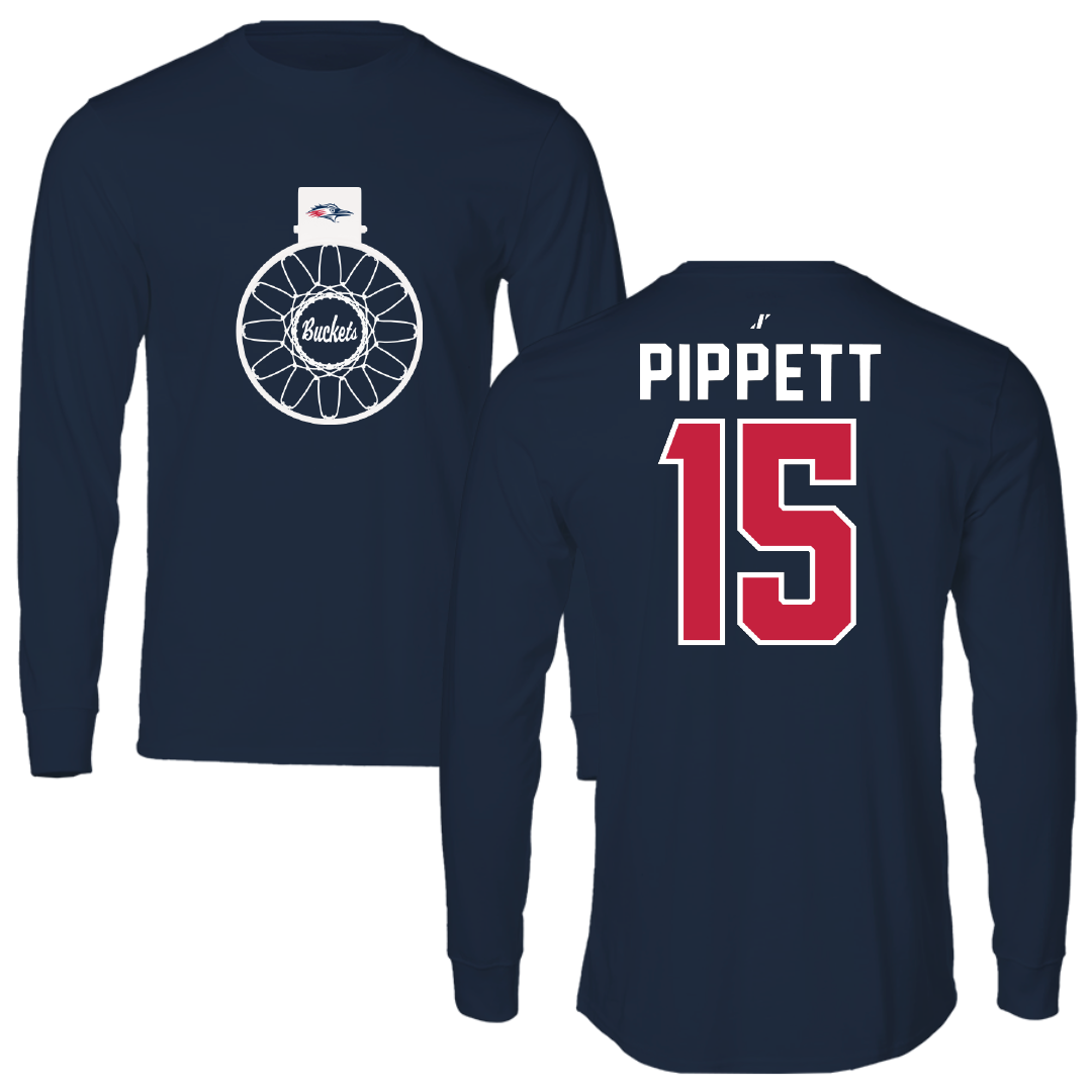 Metropolitan State University of Denver Basketball Navy Buckets Long Sleeve - #15 Jackie Pippett