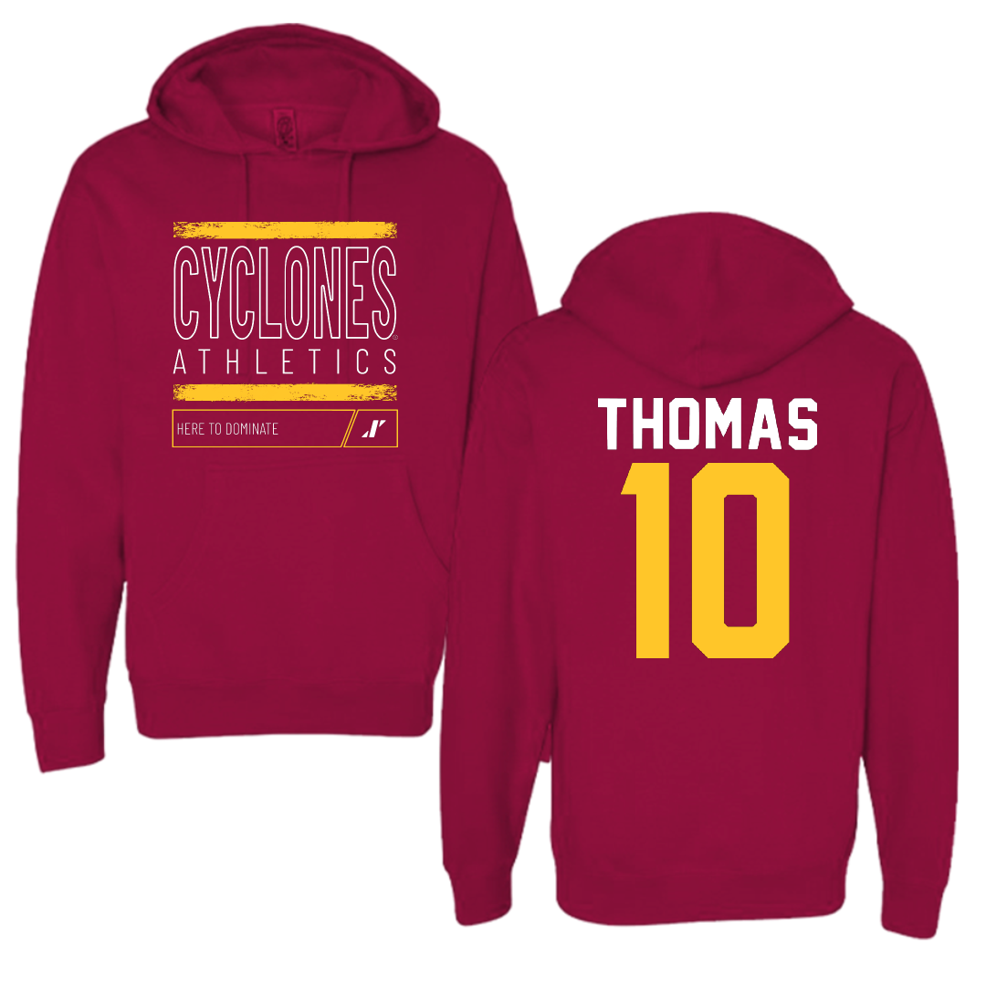 Iowa State University Soccer Cardinal Dominate Hoodie - #10 Sophia Thomas