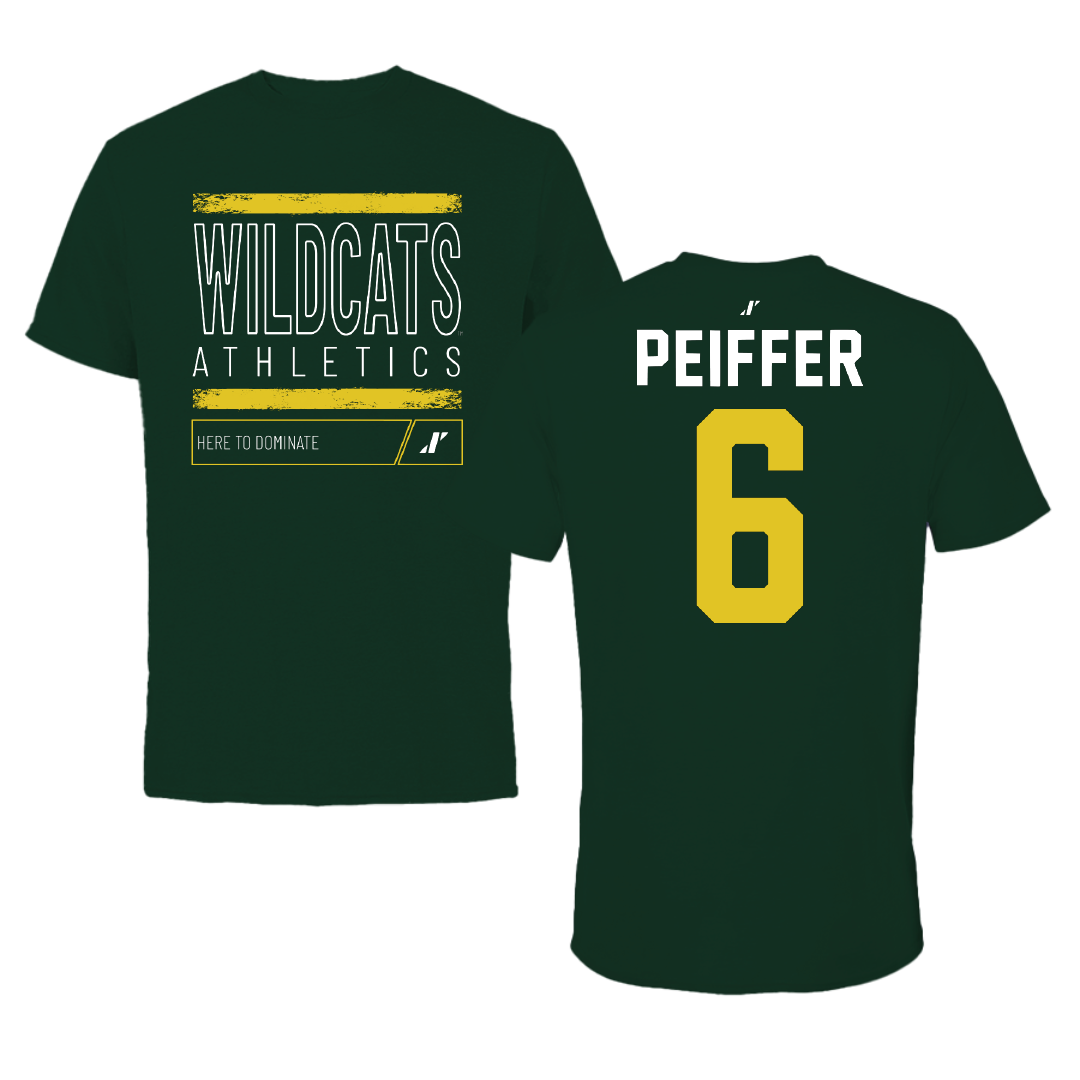 Northern Michigan University Football Forest Green Dominate Tee - #6 Sam Peiffer