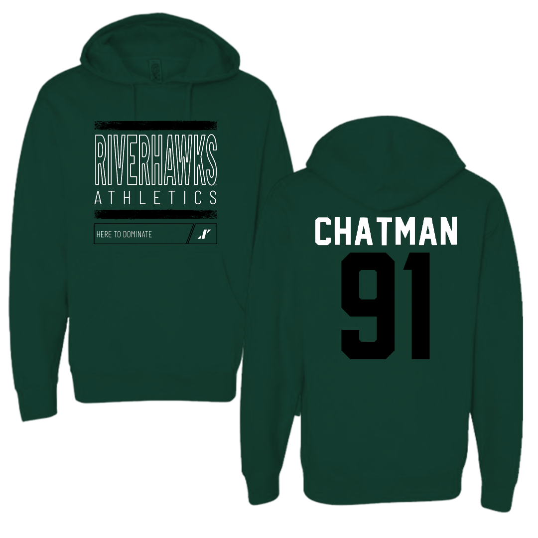 Northeastern State University Football Forest Green Dominate Hoodie - #91 Marquez Chatman