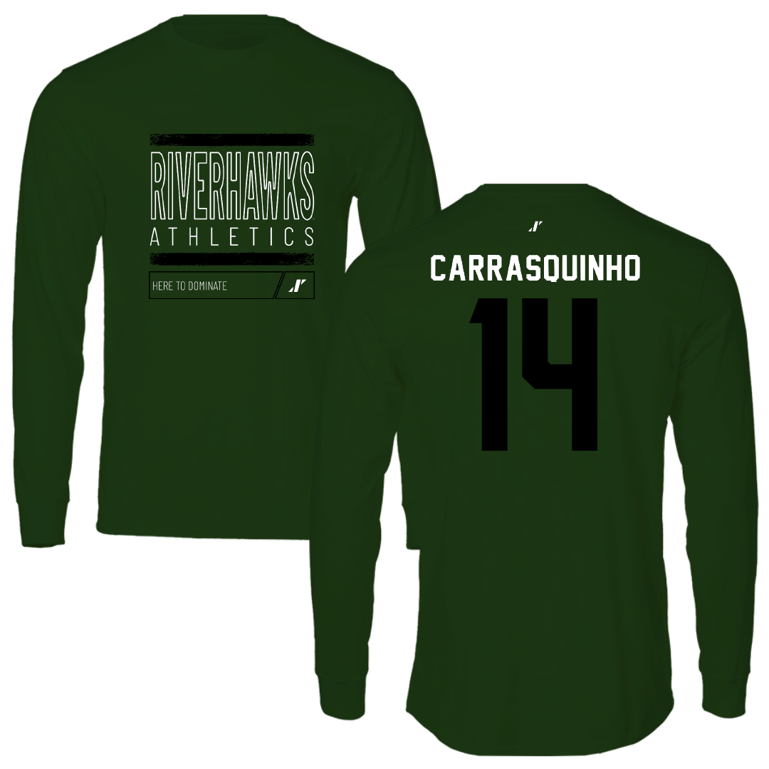 Northeastern State University Soccer Forest Green Dominate Long Sleeve - #14 Miguel Carrasquinho
