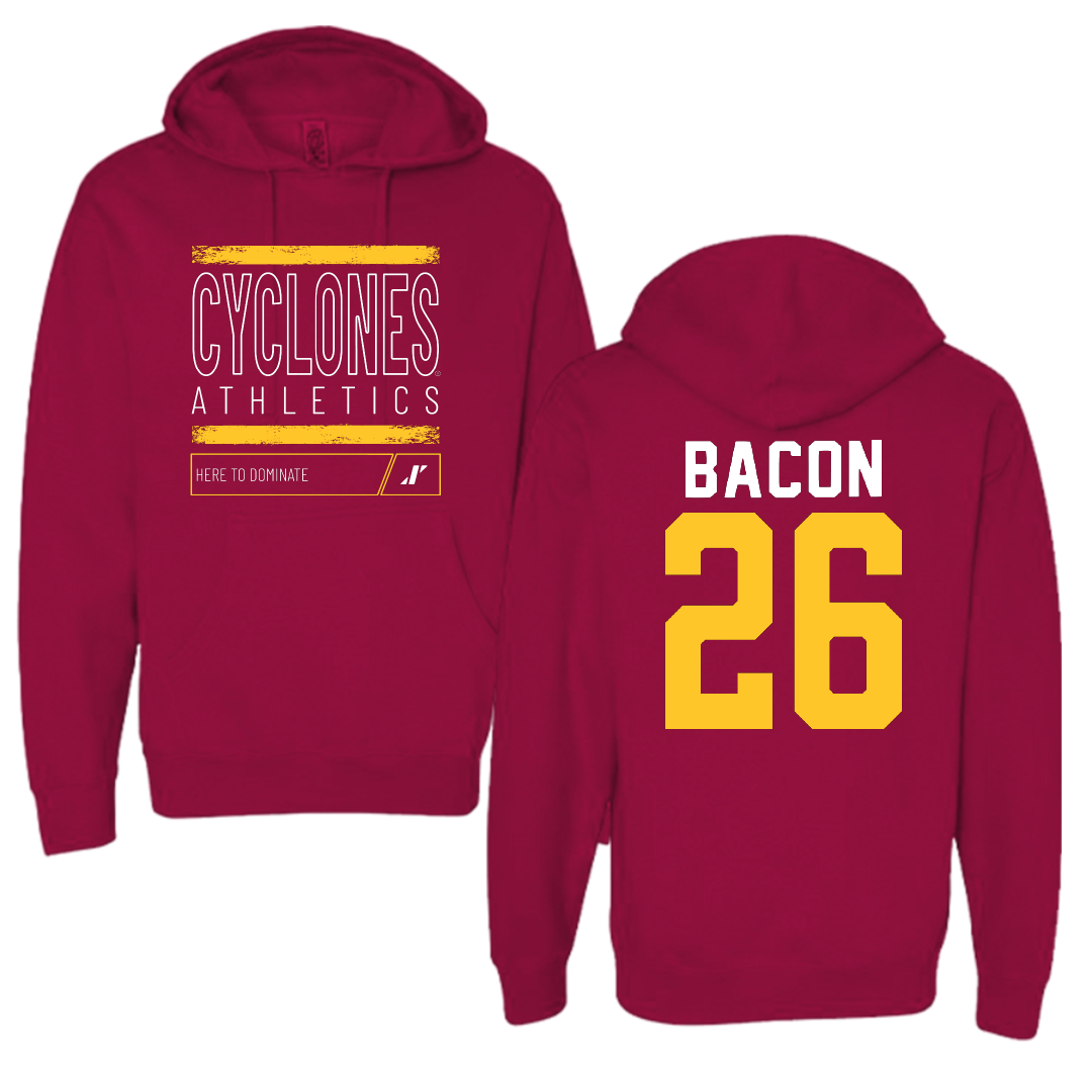 Iowa State University Football Cardinal Dominate Hoodie - #26 Caleb Bacon