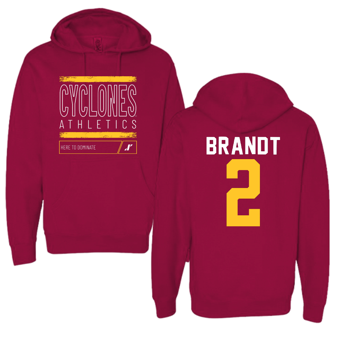 Iowa State University Volleyball Cardinal Dominate Hoodie - #2 Morgan Brandt