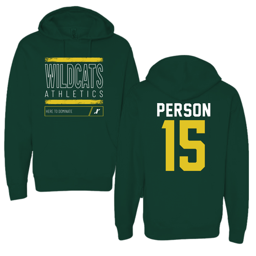 Northern Michigan University Football Forest Green Dominate Hoodie - #15 Zach Person