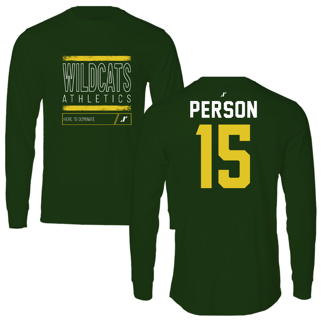 Northern Michigan University Football Forest Green Dominate Long Sleeve - #15 Zach Person
