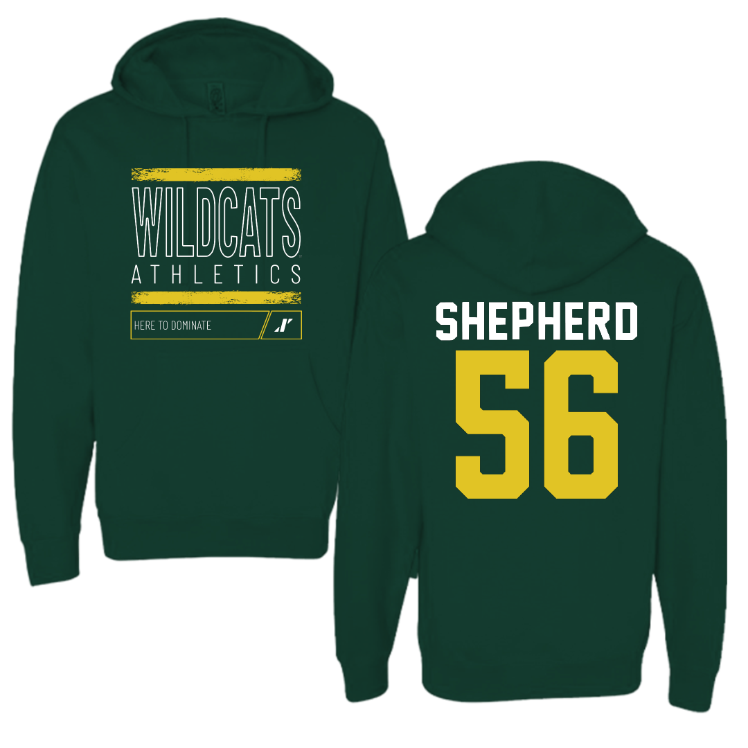 Northern Michigan University Football Forest Green Dominate Hoodie - #56 Graycen Shepherd