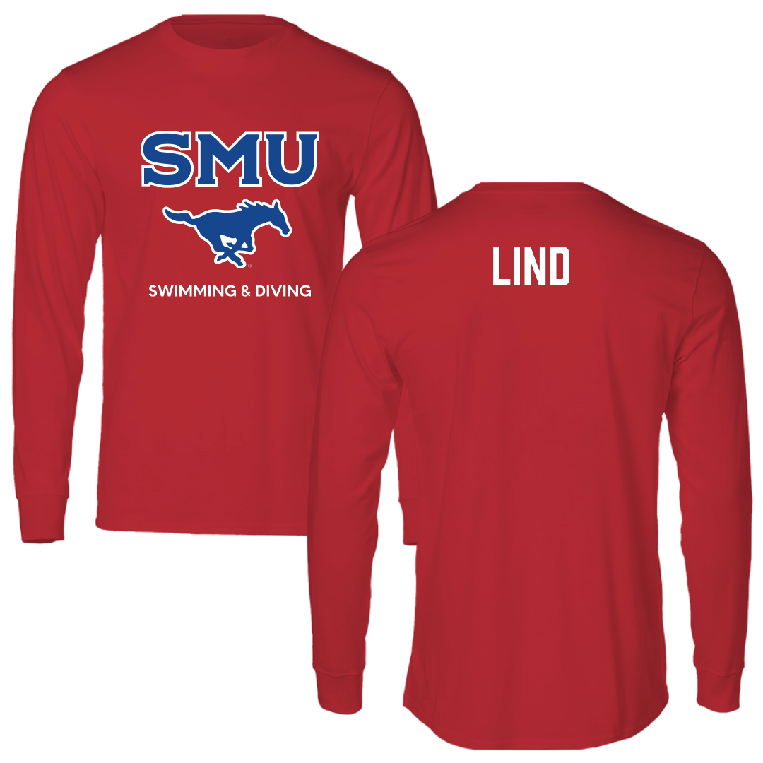 Southern Methodist University Swimming & Diving Red Long Sleeve - Olivia Lind
